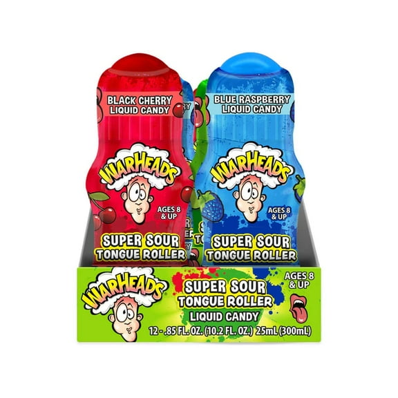 WarHeads Super Sour Tongue Roller Liquid Candy, 0.85 Ounce - 12 Count Display Box
