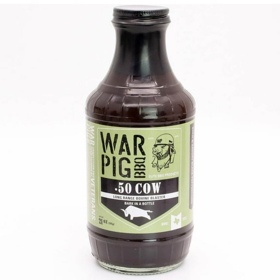WarPig BBQ .50 Cow Long Range Bovine Blaster BBQ Glaze Sauce 21 Oz Bottle