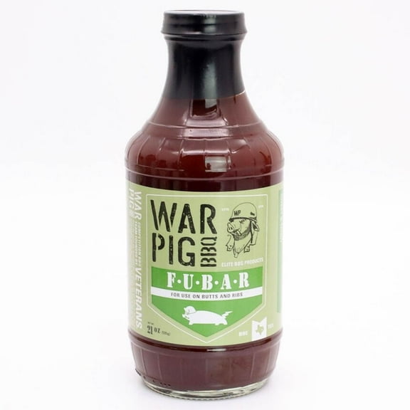 WarPig BBQ FUBAR Elite BBQ Sauce 21 Oz Bottle Award Winning 85210-WarPig