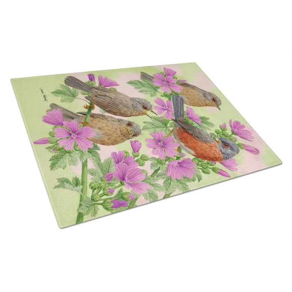 Warbler Family Glass Cutting Board Large