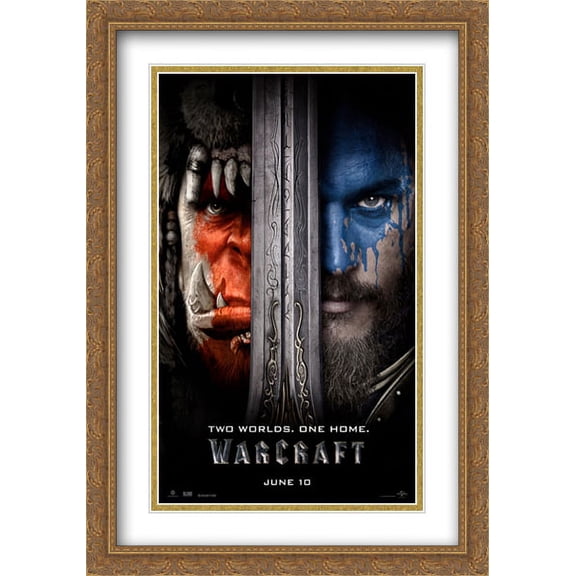 Warcraft 28x40 Double Matted Large Gold Ornate Framed Game Poster Art Print