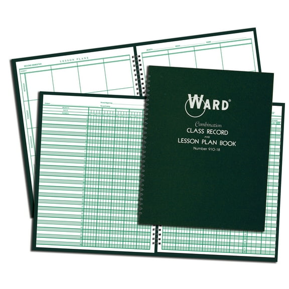 Ward Combo Teacher's Record Planner & Appointment Book, Green, 11" x 8.5"