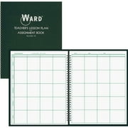 Ward, HUB18, Teachers 8-period Lesson Plan Book, 1 Each, White,Dark Green