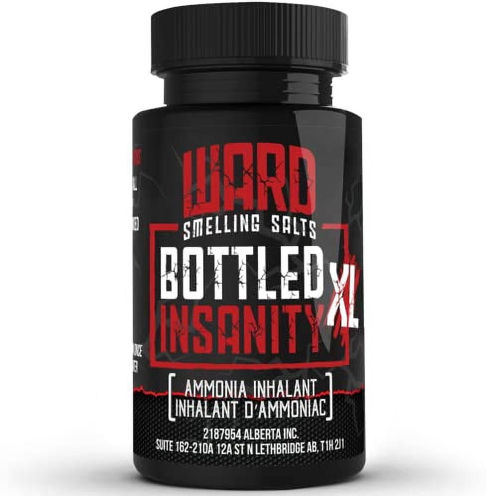 Ward Smelling Salts - Bottled Insanity - Insanely Strong Ammonia Inhalant for Athletes | Smelling Salt for Athletes - Powerlifting Hockey Football