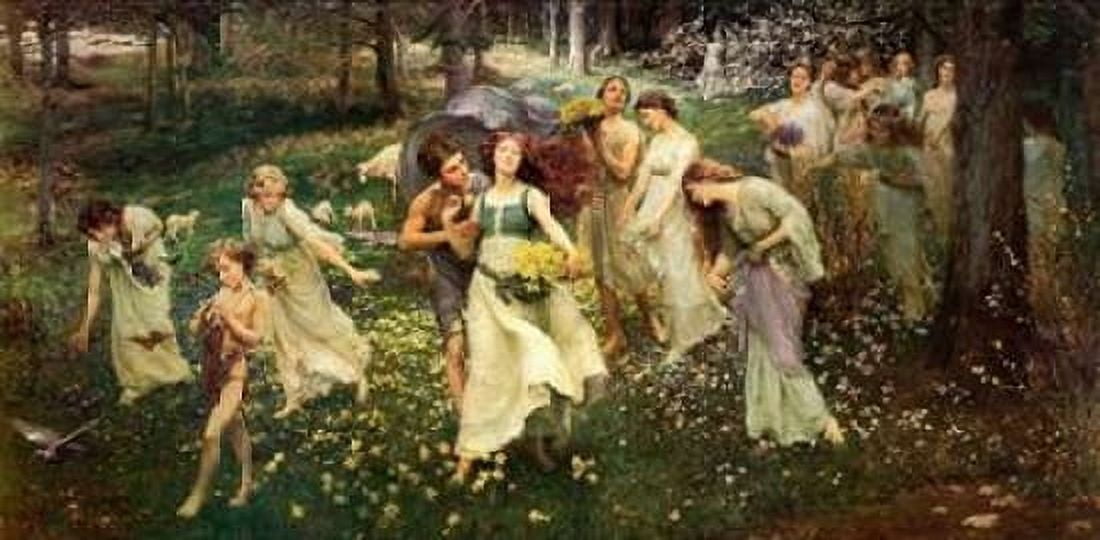 Ward The Progress Of Spring 1905 Canvas Art - Georges Seurat (24 x 48)