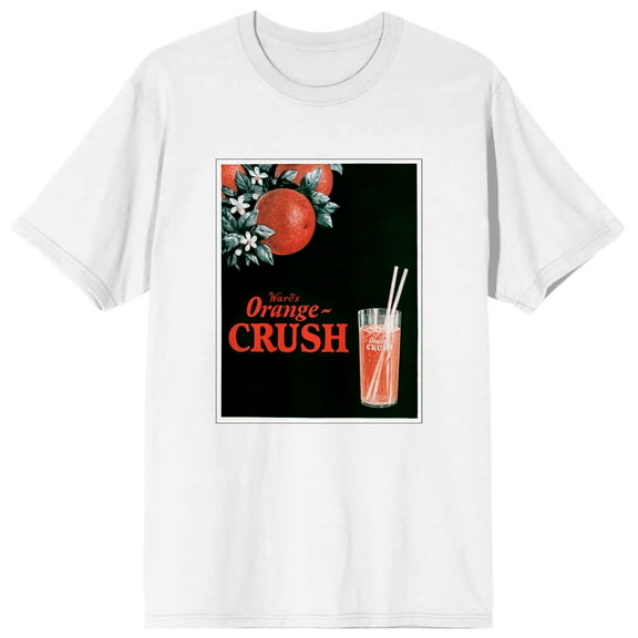 Ward's Orange Crush In A Glass Men's White Graphic Tee-Large
