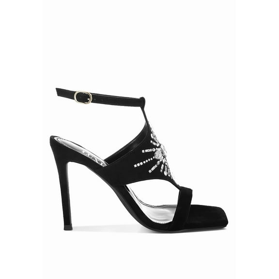 London Rag Warda Jeweled Shiny Stiletto Womens Heels