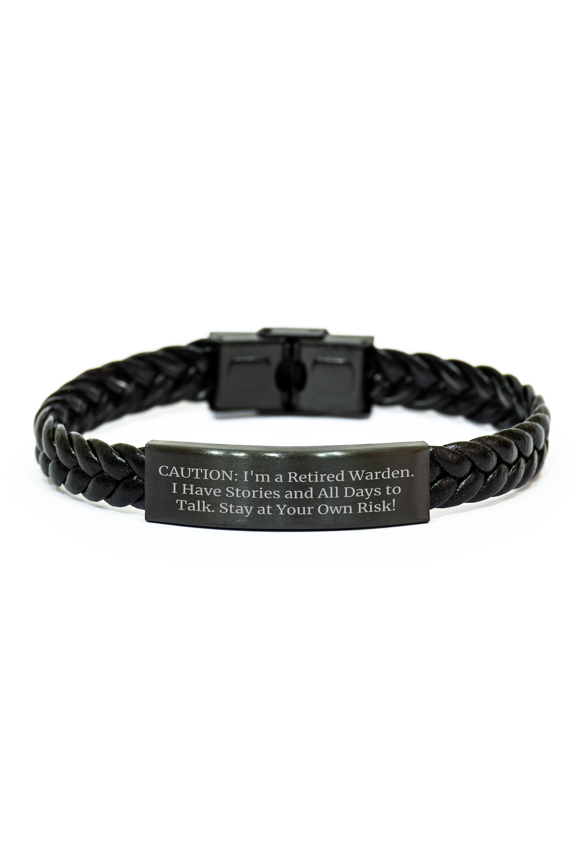 Warden Gifts: Funny Quote Interlaced Leather Bracelet, Gifts from Men for Warden, Unique Mother's Day Unique Gifts