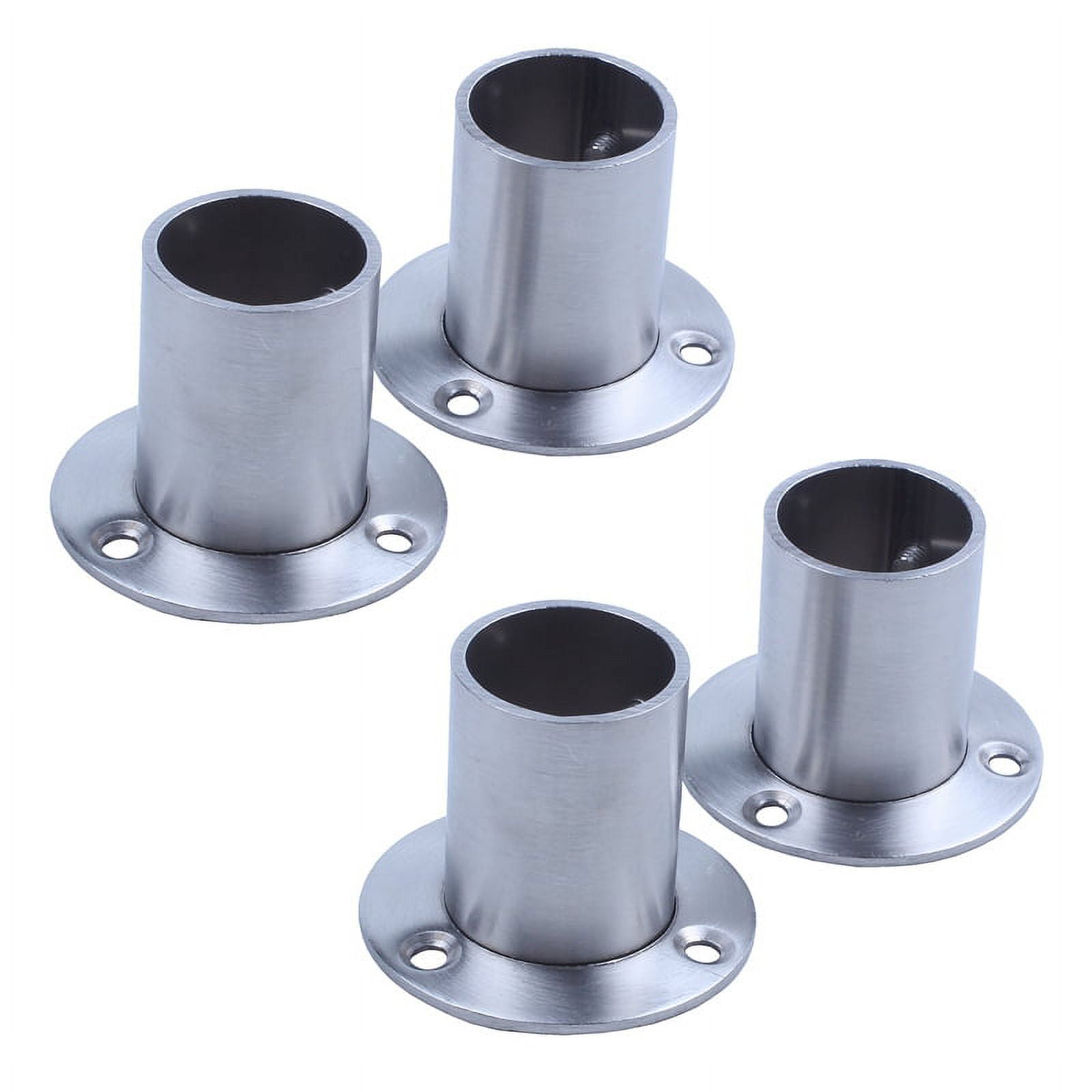 Wardrobe 25mm Tube Stainless Steel Rail Rod End Support Bracket 4Pcs ...