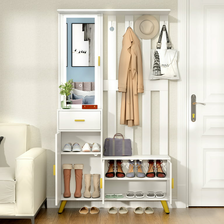 Industrial Shoe Storage with 3 Shelves Closet Bedroom Entry Dorm