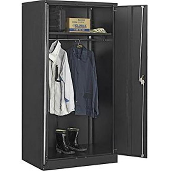 Wardrobe Cabinet Easy Assembly - Black - 36 x 24 x 72 in.