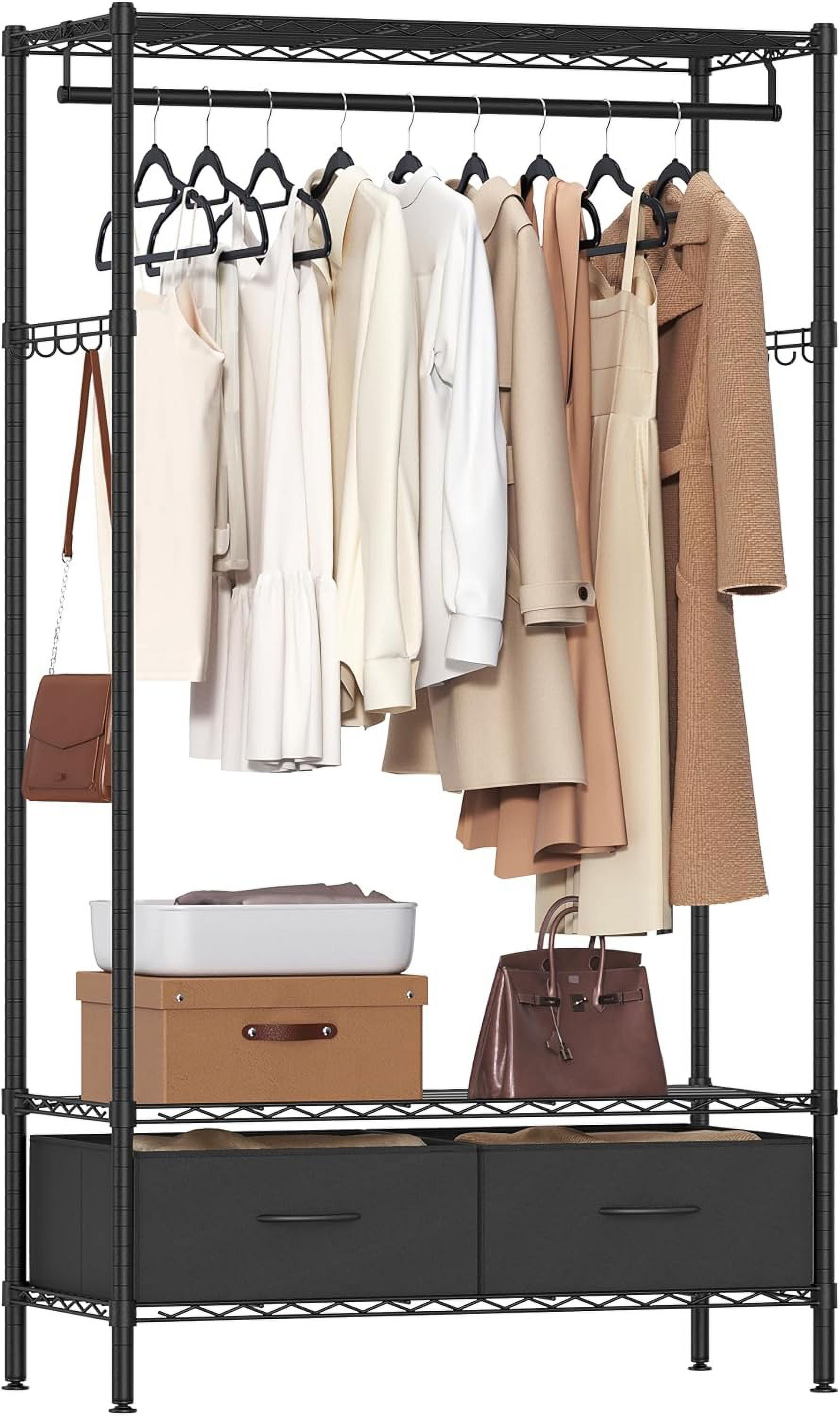 Wardrobe Closet, HeavyDuty Portable Closet,Clothing Rack with Mesh