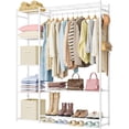 thumbnail image 1 of Wardrobe Closet,Portable Clothes Rack with 4 Tiers Shelves,Freestanding Closet Organizers and Storage System with Hanging Rods,Steel Clothing Rack Suitable for Cloakrooms,Bedrooms,Entrances,etc.Black, 1 of 16