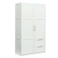 thumbnail image 1 of Wardrobe Closet With 2 Doors And 2 Drawers, Freestanding Armoire Storage Cabinet With Shelves, Modern Armoire Wardrobe Closet For Bedroom, 1 of 8