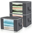 Wardrobe Clothes Organizer 3Pack Large Storage Containers for