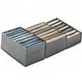 thumbnail image 1 of Wardrobe Clothes Organizer Closet Organizers and Storage 7/9 Grids Divider Drawer Organizers Washable Compartment Storage Bins for Jeans T-shirt Pants Legging, Gray, 3Pack, 1 of 7