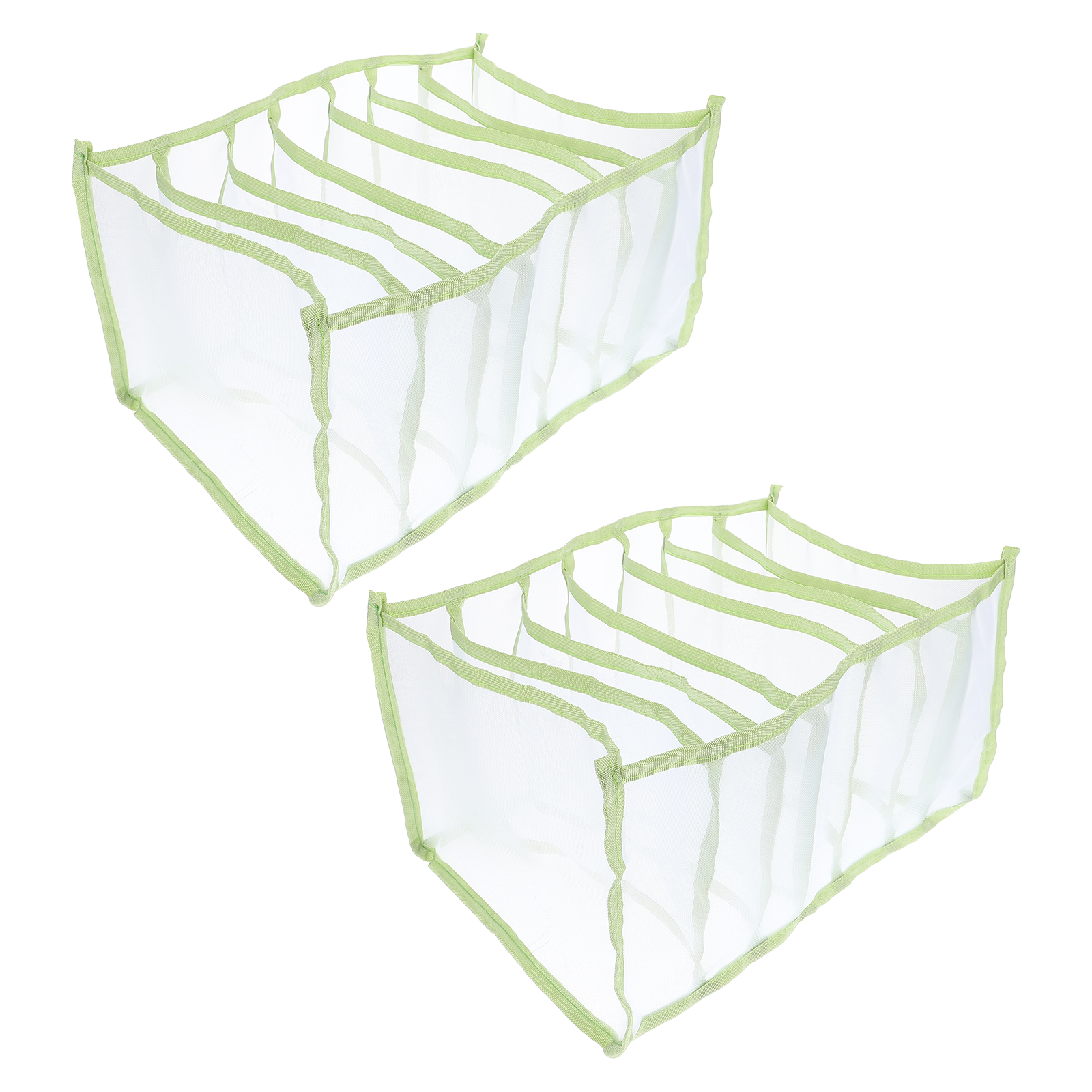 Typutomi 2-Pack Large Closet Organizers - 6 Grid Foldable Fabric Storage Bins For Jeans, Sweaters, Toys (Grey & Yellow)