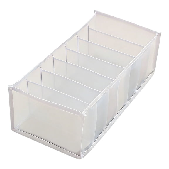 Wardrobe Clothes Organizer, Ongmies 7 Grids Portable Closet Organizer, Mesh Separation Storage Box Foldable Closet Drawer Organizer for Underwear Socks Scarves Leggings