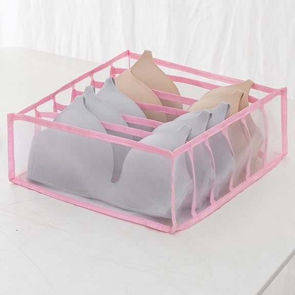 Wardrobe Clothes Organizer,Underwear Sock Drawer Organization Pink Closet Cabinet Separation Storage Box Washable Mesh Dresser Divider for Ties Belts Bras Jeans Lingerie Scarves Panty