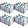 thumbnail image 1 of Wardrobe Clothes Organizer, Washable Foldable Drawer Clothes Compartment Storage Box Clothes Organizer for Folded Clothes Jeans, Set of 4,Gray,7 Grids, 1 of 6