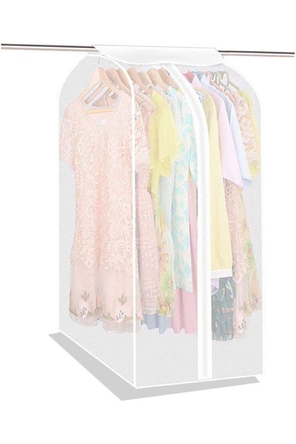 Wardrobe Clothes Storage Bag/Garment Bag/Peva Translucent Proof Protector With Magic Tape And Zipper