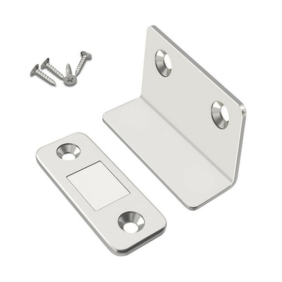 Wardrobe Cupboard L Type Closures Door Closer Strong Magnetic Cabinet Catches Door Stopper SILVER