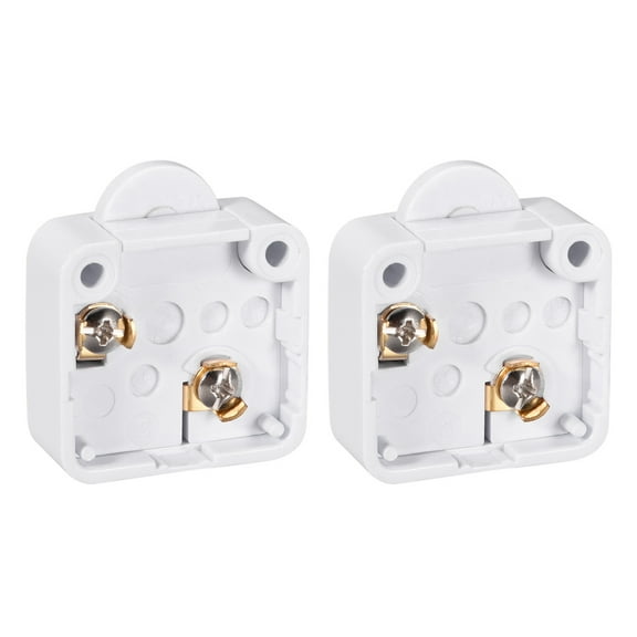 Wardrobe Door Light Switch Momentary Cabinet Closet Drawer Switch Normally Closed 110-250V 2A White 2 Pcs
