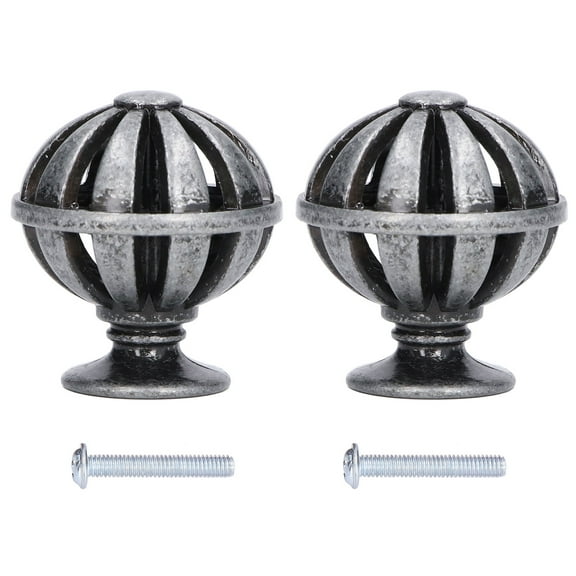 Wardrobe Knob, 2Set Hollow Cabinet Knob  For Bathroom For Kitchen For Office 366 Birdcag Antique Silver
