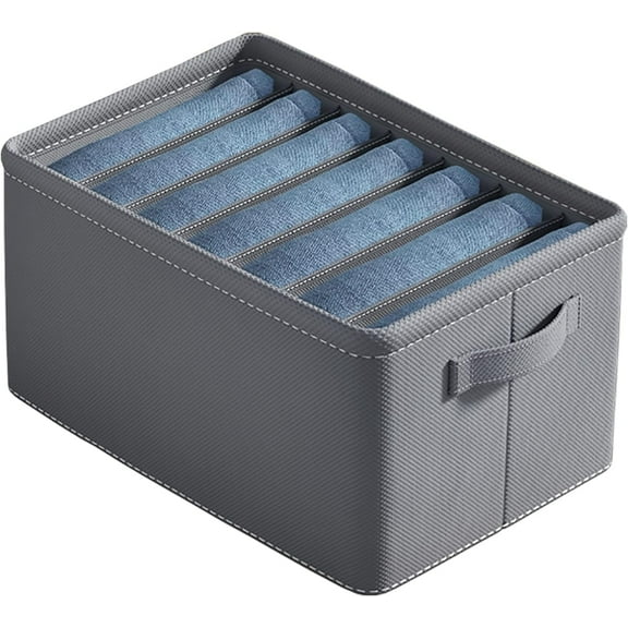 Wardrobe Organizer for Jeans Sweater Clothes Storage Foldable Oxford Fabric Closet Drawer Dividers, 7 cells