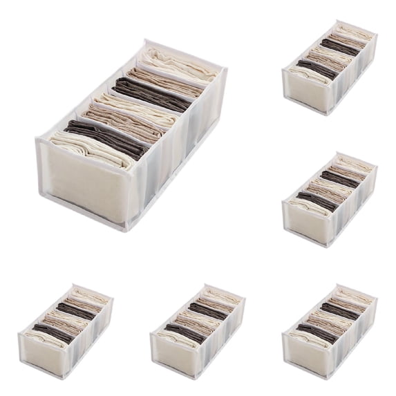 Wardrobe Pants Jeans Separation Bin, Wardrobe Clothes Organizer, Collapsible Mesh Clothes Storage Box, Multi Compartment Drawer Divider Organizer, Practical Foldable Mesh Drawer Organizer 5Pcs