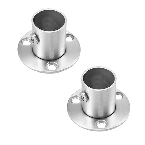 Wardrobe Pipe Bracket, 19mm Dia, Wall Mount Hanging Rail Rod Support Socket 2Pcs