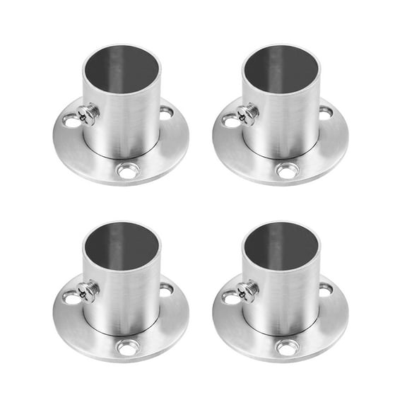Wardrobe Pipe Bracket, 22mm Dia, Wall Mount Hanging Rail Rod Support Socket 4pcs