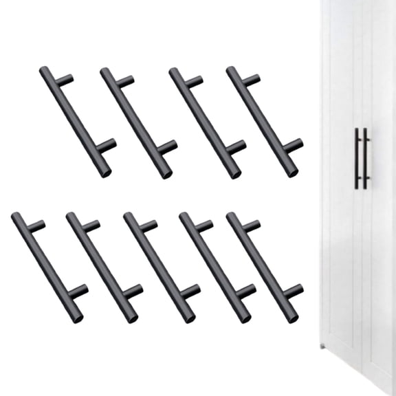 Wardrobe Pulls Kitchen Door Handles 10-Pack Kitchen Cabinet Handles5.9x3.78In Modern Furniture Pulls Ideal for Cabinet Drawer Cupboard Black