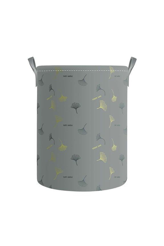 Collapsible Laundry Basket,Large Capacity Portable Laundry Hamper with Handle,Ginkgo Leaf Pattern Household Laundry Basket,Suitable for Home,Dormitory and Apartment
