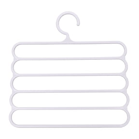 Wardrobe Storage Hanger, Closet Hanger Organizer and Multi Garment Hooks, for Scarves, Pants and Accessories, White