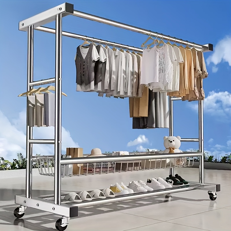 Wardrobe Storage Rack, Hanger, Floor-to-ceiling Bedroom Storage Rack ...