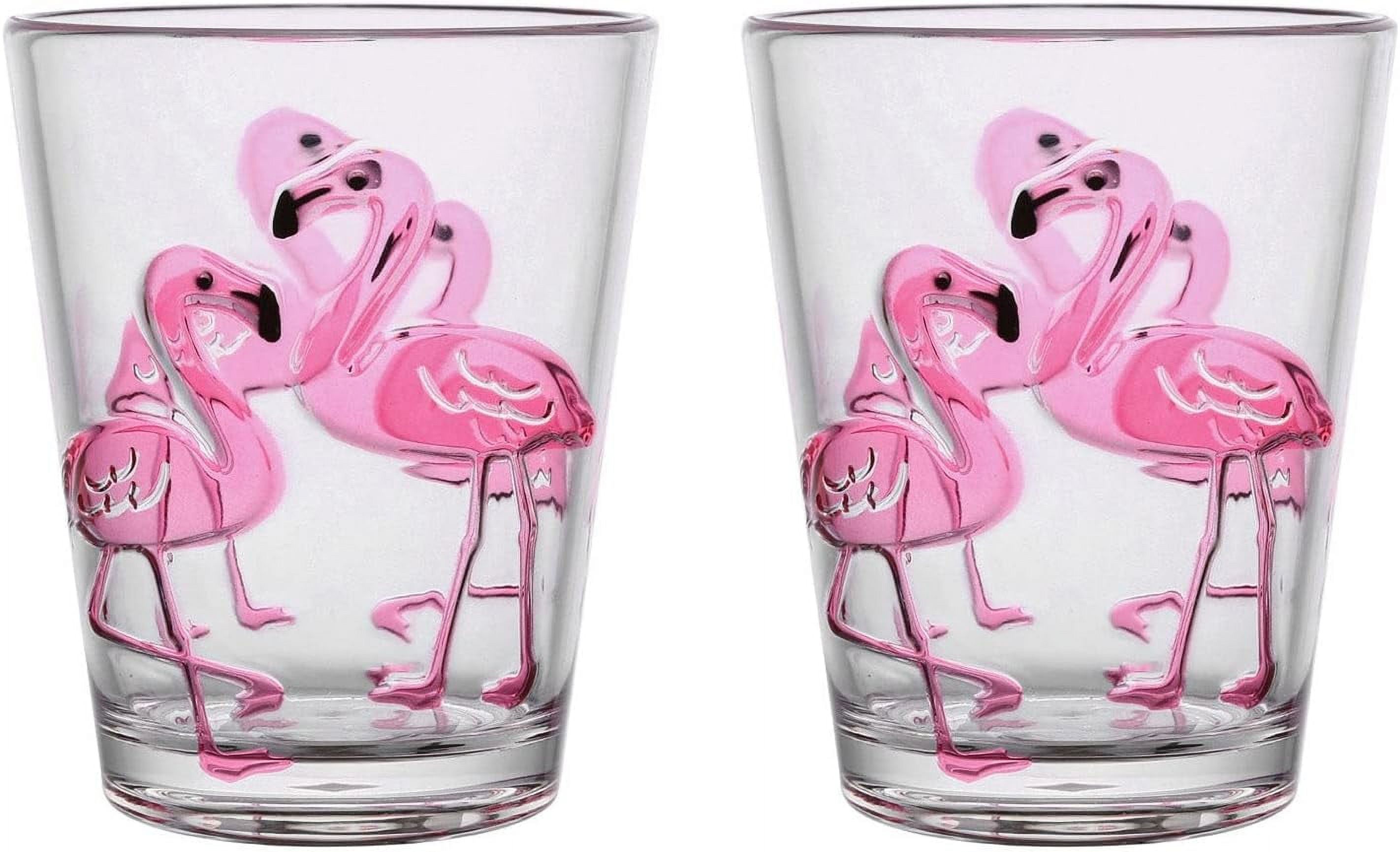 Ware 16 oz Water Tumblers C s Flamingo Pattern Set of 2 Durable