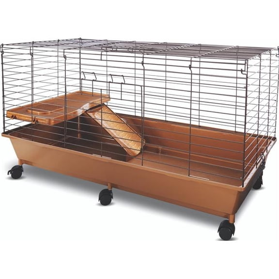 Ware 16222 18 x 20 x 40 in. Deluxe Rabbit Cage with Shelf Ramp Wheels, Bronze