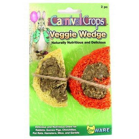 Ware Carnival Crops Veggie Wedge Small Aminal Chews 1.5 Inch-2 Pack Multi 13042