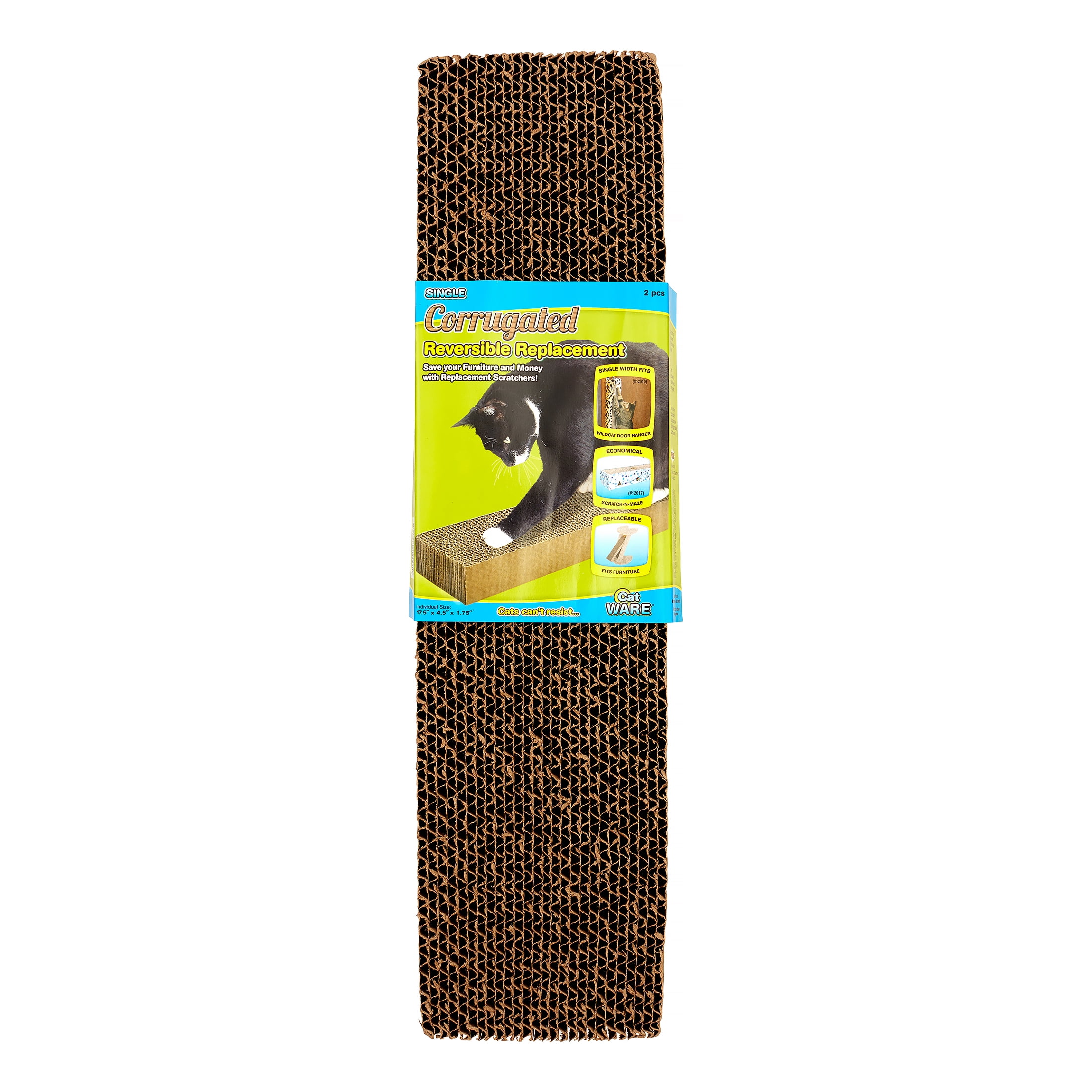 Reversible Corrugated Cardboard Cat Scratcher with Catnip