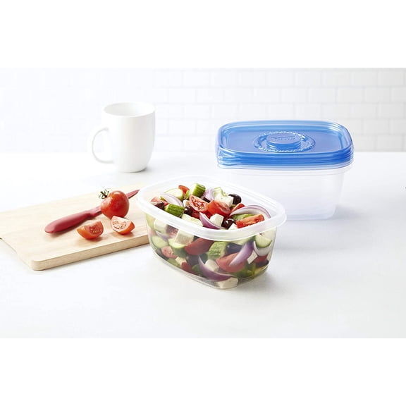Ware Deep Dish Food Storage Containers, Large Rectangle - Meal Container Holds up to 64 Ounces of Food - Lock Tight Seal, 3 Count - 6 Pack
