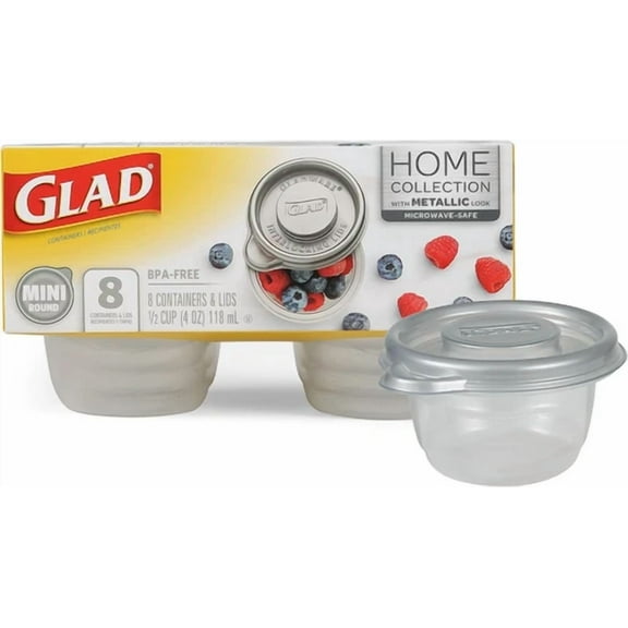 Ware Home Mini Round Food Storage Containers, Small Food Containers Hold 4