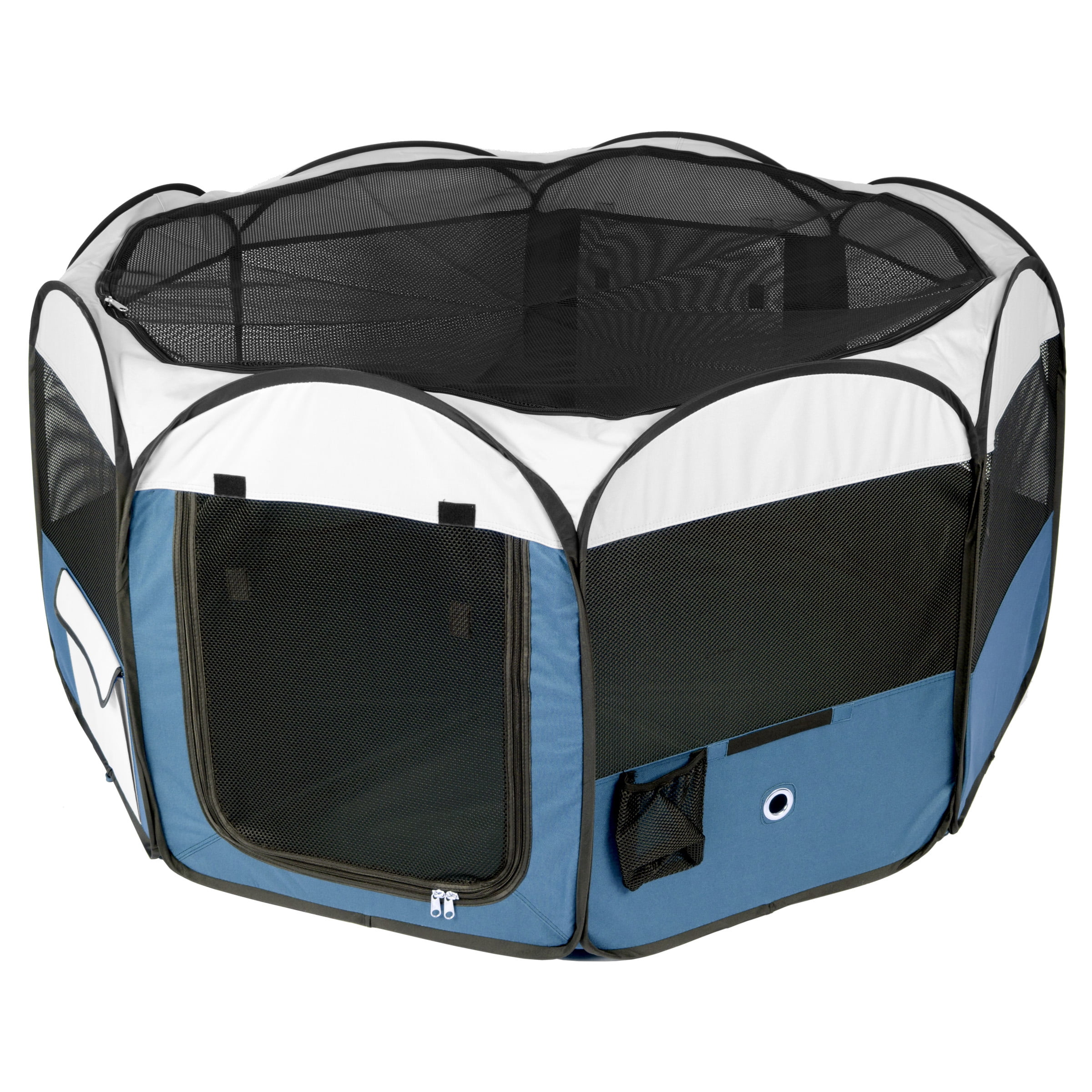 Medium Brown and Black Nylon Pop-Up Playpen with Door