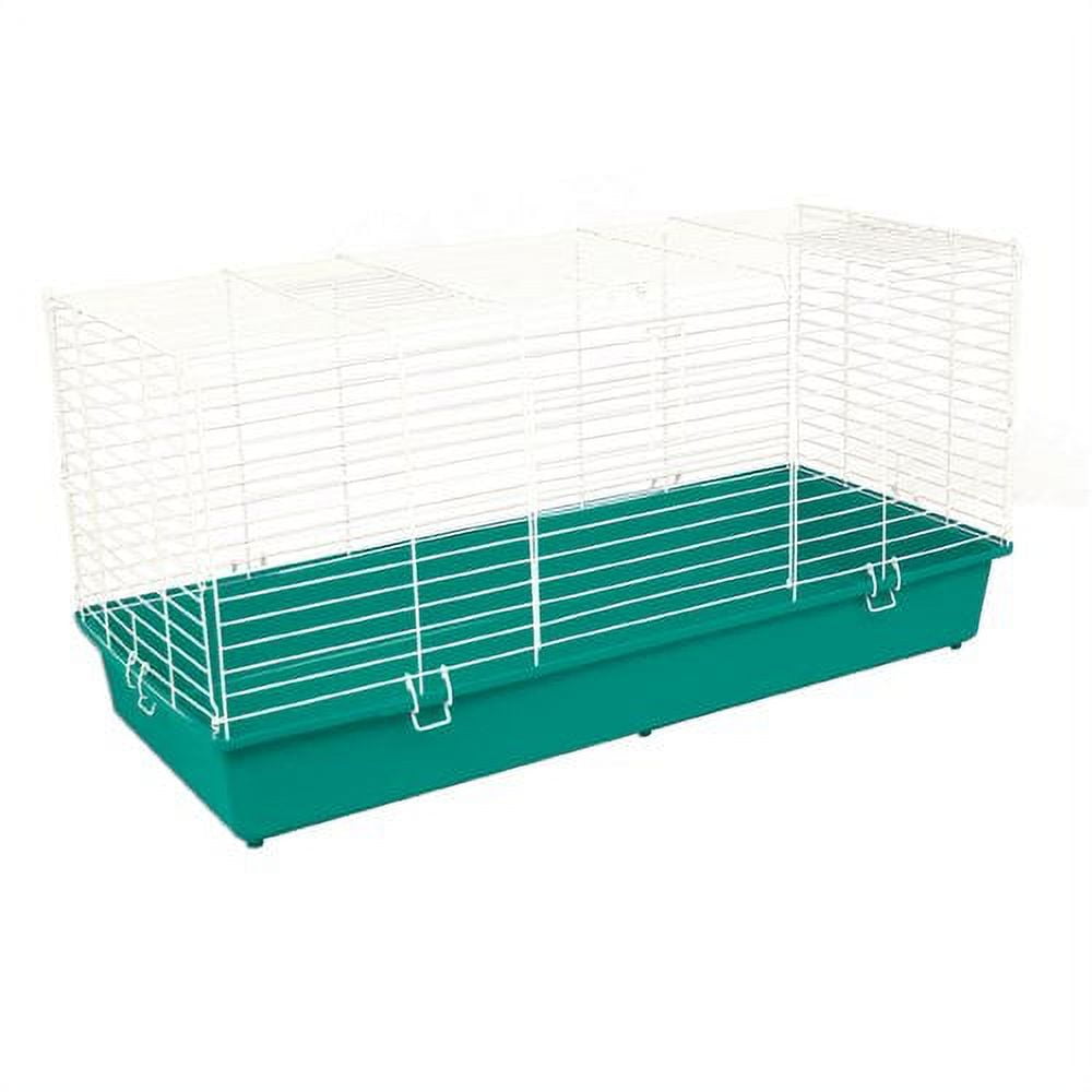 Medium 28" White Wire Cage with Green Plastic Base
