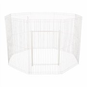 Clean Living Large Canvas 8-Panel Small Pet Playpen Cage, White