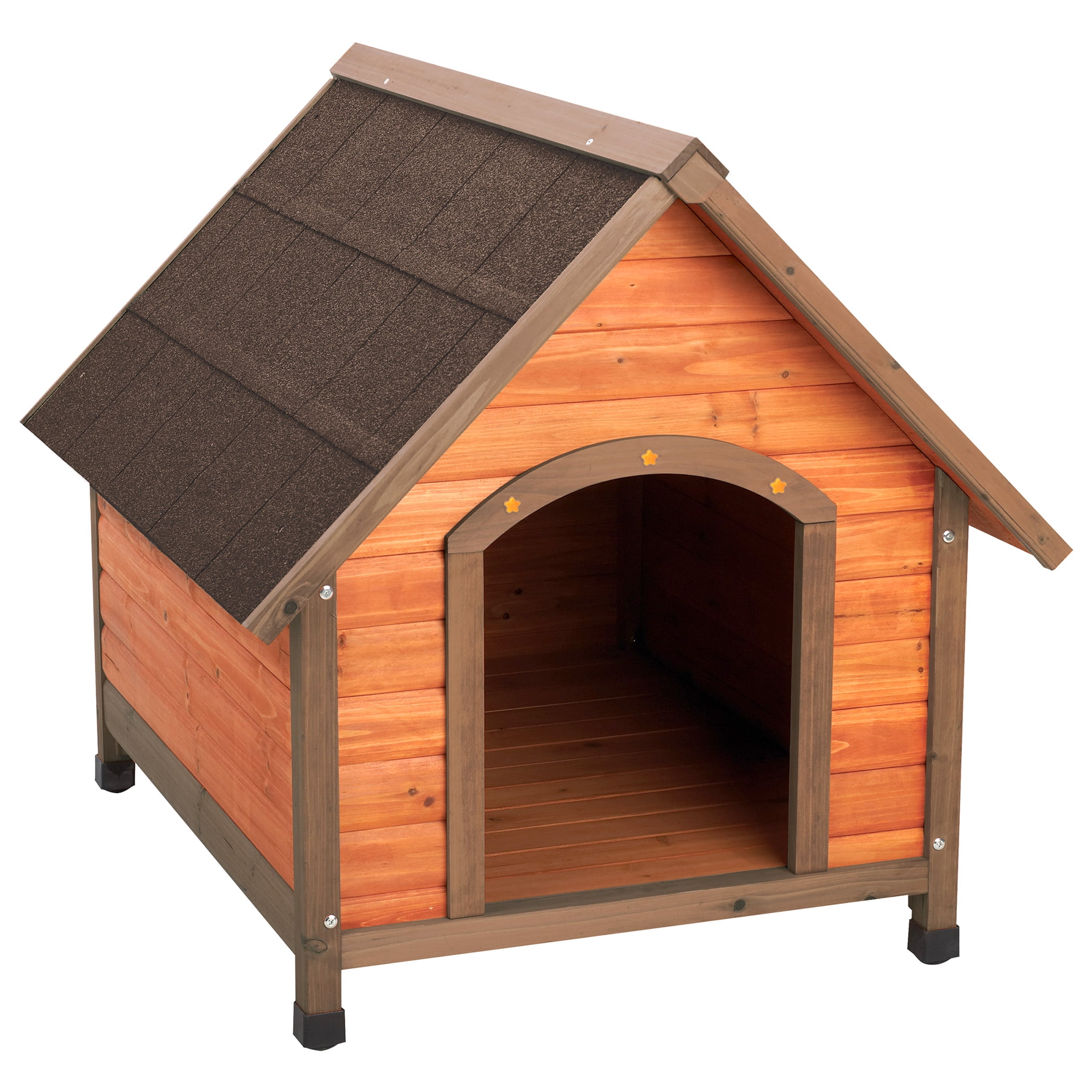 Large Fir Wood A-Frame Dog House with Waterproof Roof