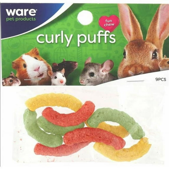 Ware Pet Product 911483 Critter Small Animal Mult-Color Curly Puffs Chews