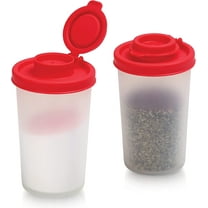Signora Ware Salt and Pepper Shaker Set Mini Seasoning Container for Camping & Picnic, 2-Pk Large Red