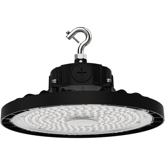 WareLight LED UFO High Bay, 15,000 Lumens, 100W, 5000K, 120-277V, Black Finish