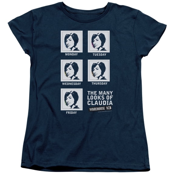 Warehouse 13 Many Looks Women's T-Shirt Navy